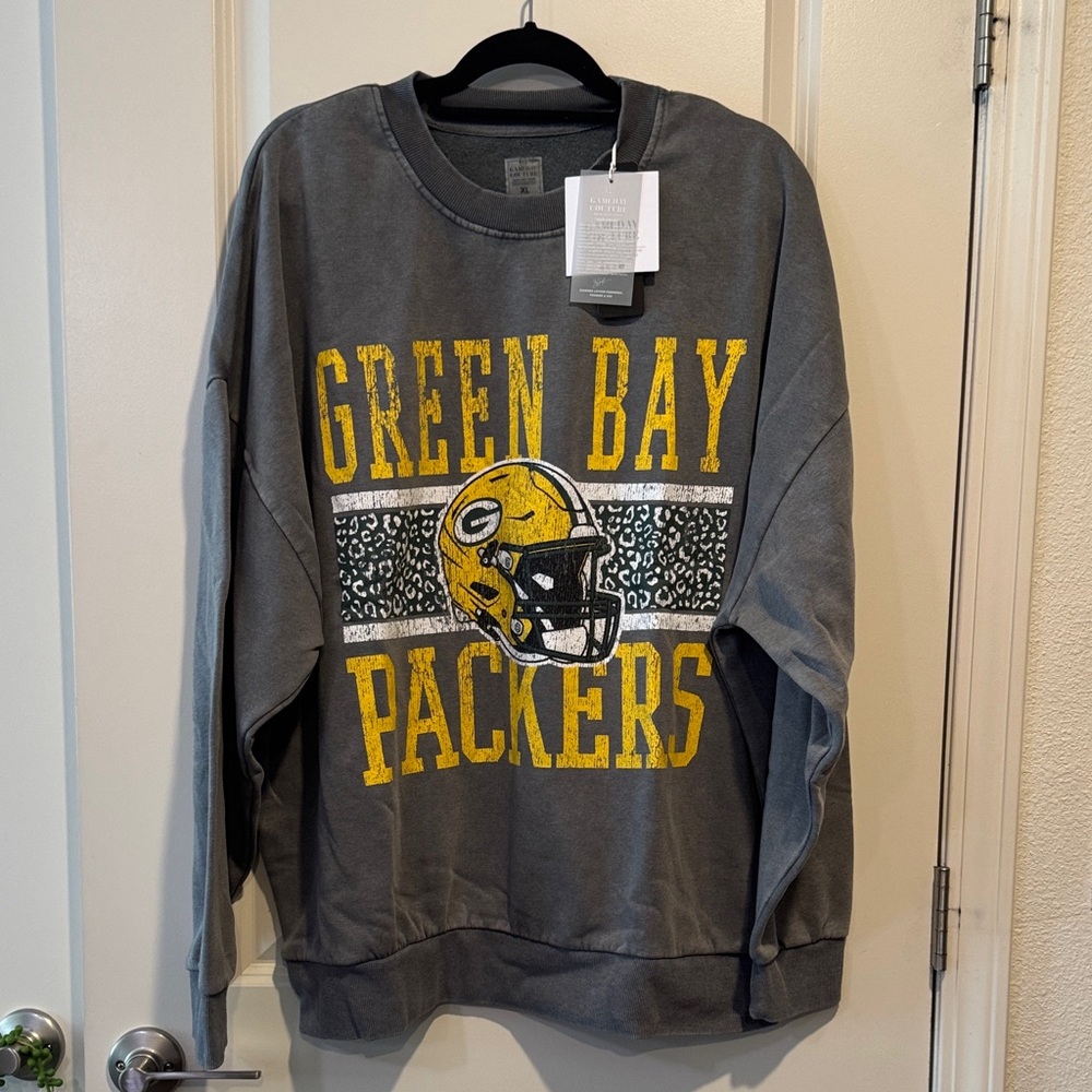 Game DayGreen Bay Packers Gray Sweater Size XL NWT